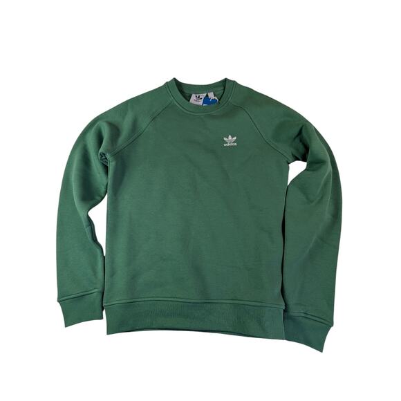 Adidas Originals Essentials Crew Neck Green Sweat Shirt IY4934 Mens XS NWT - Picture 1 of 3